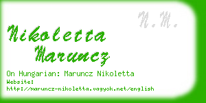 nikoletta maruncz business card